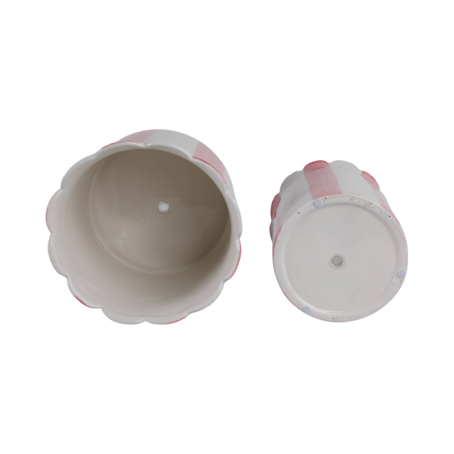 Pink Ceramic Striped Scallop, 6/8 in.