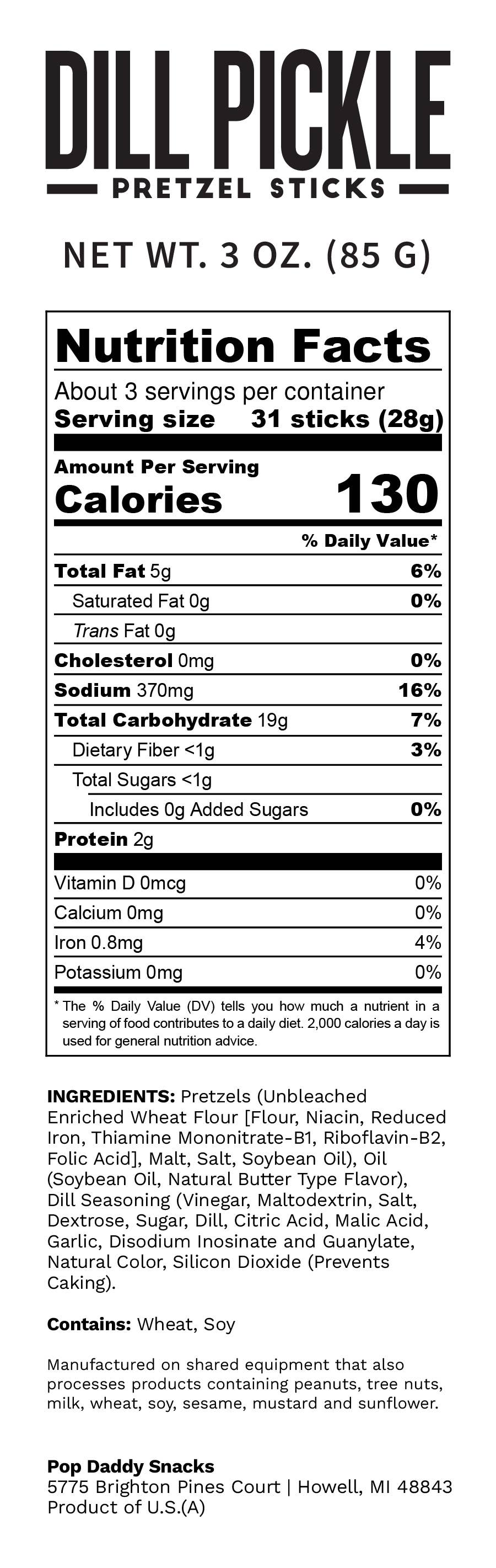 Seasoned Pretzels - 3oz - Dill Pickle (NEW 12CT)