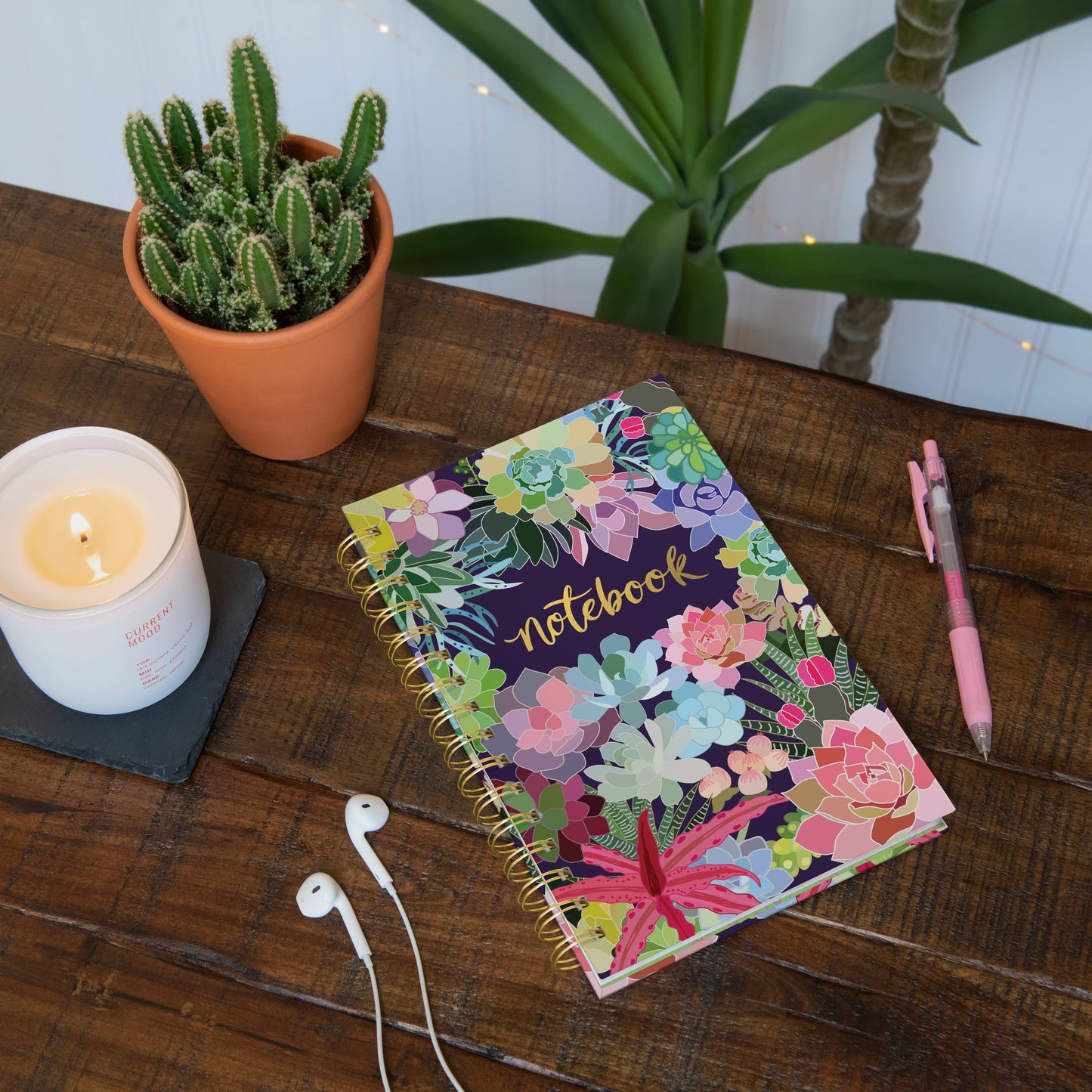 Spiral Notebook Medium - Succulent Paradise