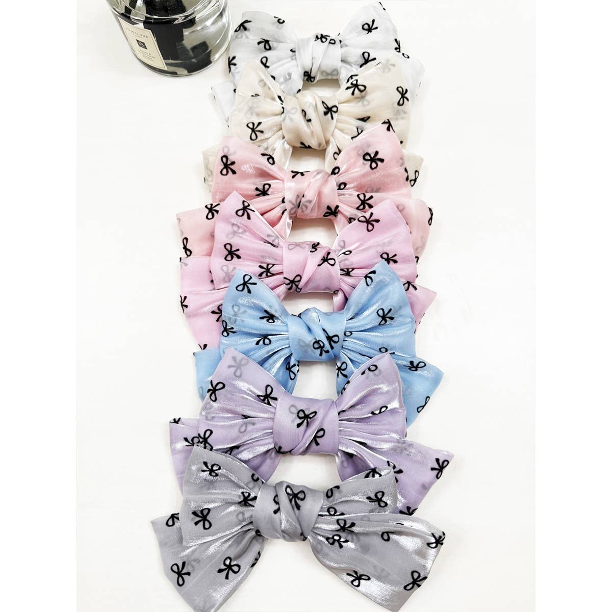 Double Layer Soft Tone Organza Bow Alligator Clips