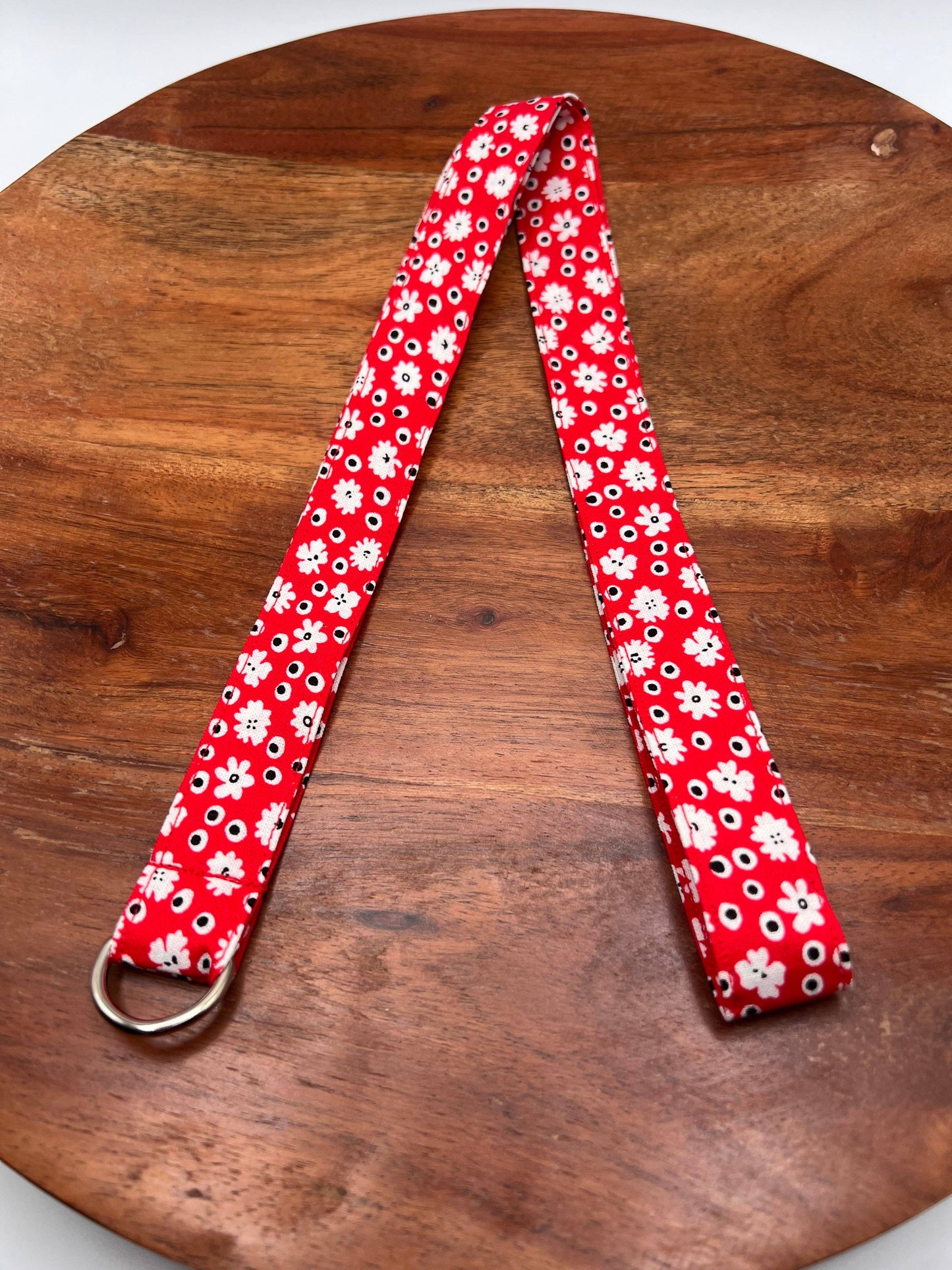 Red Vintage Floral Lanyard