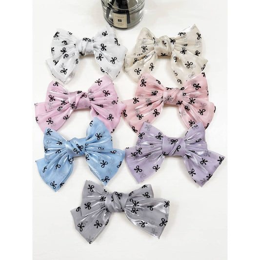 Double Layer Soft Tone Organza Bow Alligator Clips