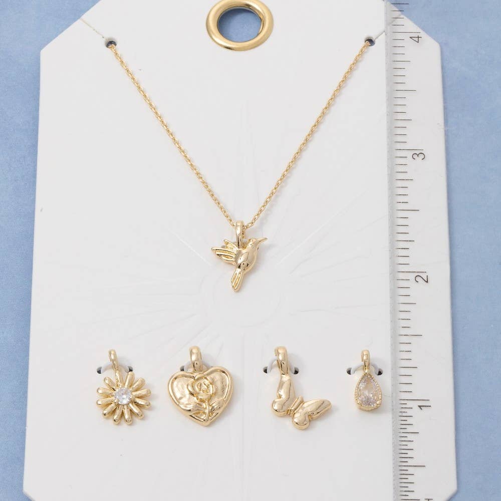 Assorted Interchangeable Charms Pendant Necklace