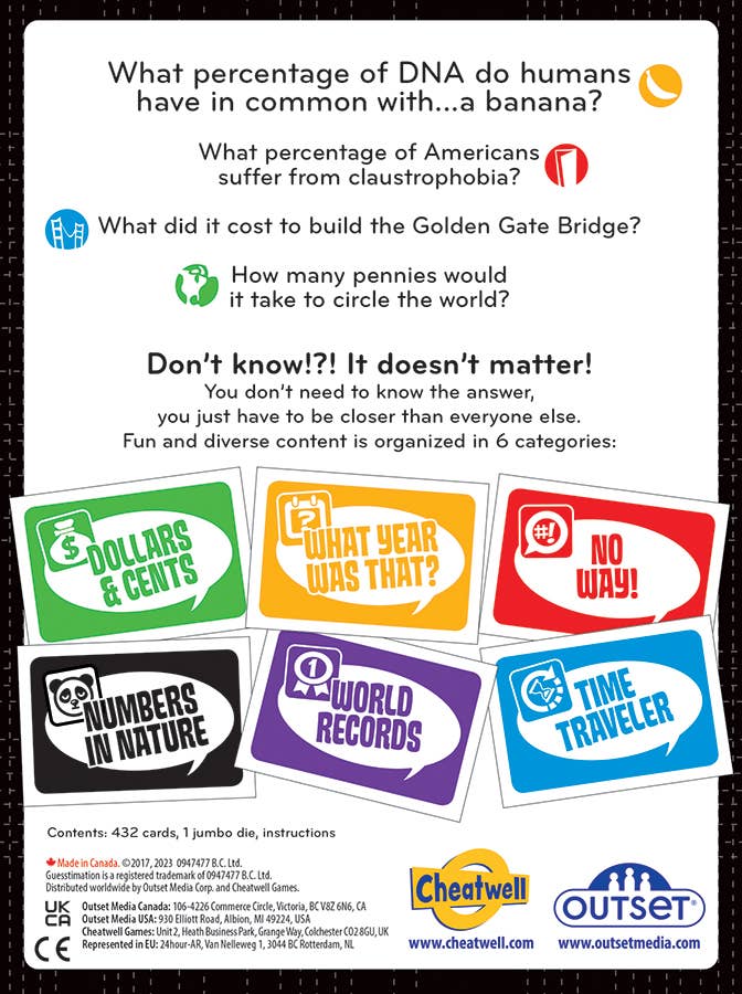 Guesstimation Card Game