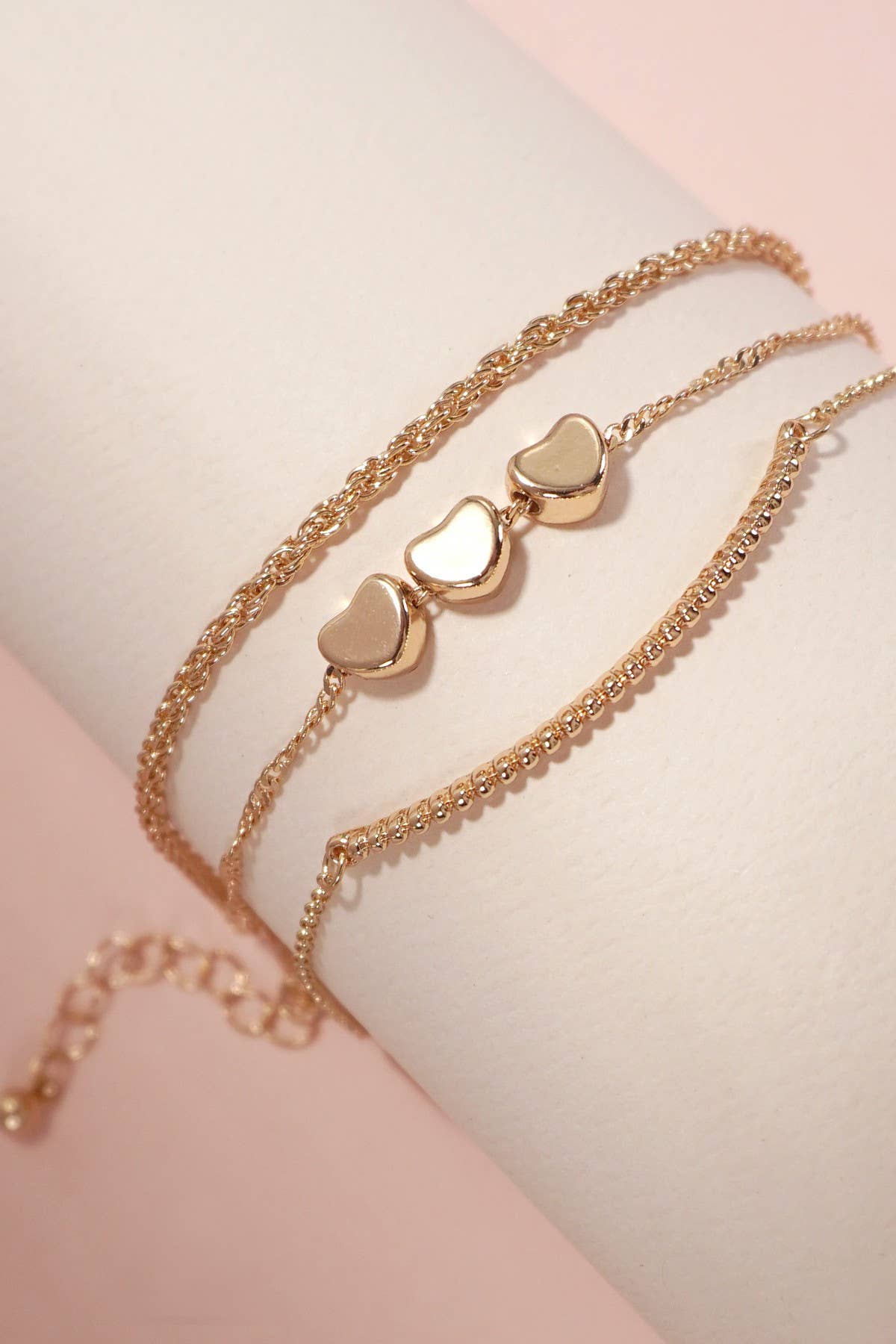 MULTI LAYER MOVABLE MINI HEART BAR BRACELET | 80B235