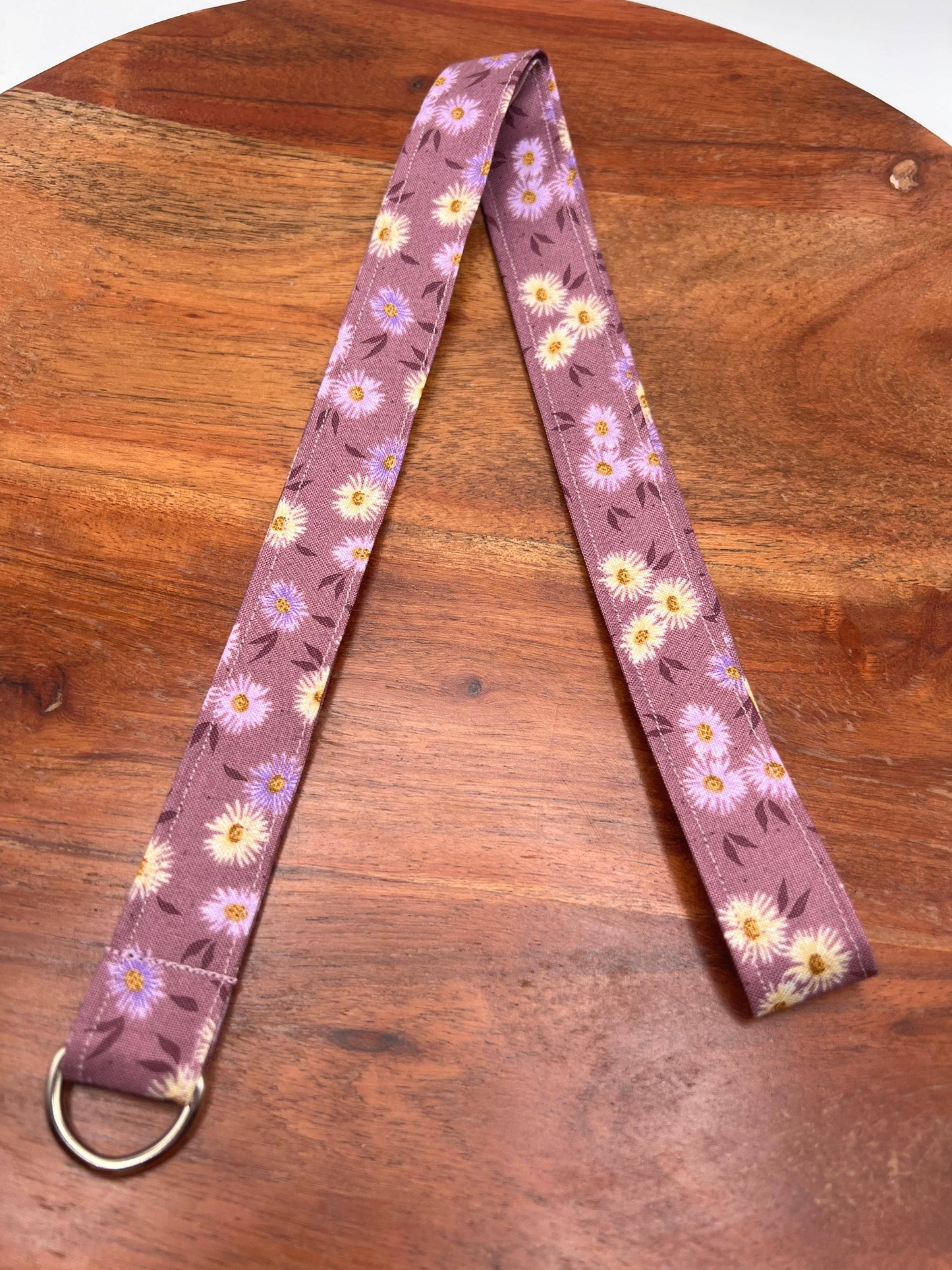 Purple and Yellow Floral Lanyard