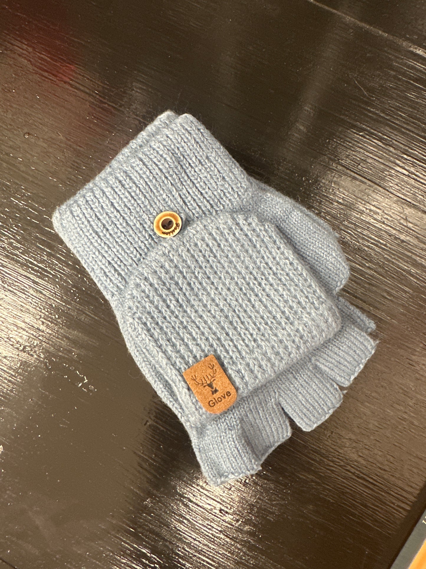 Winter Warm Half Finger Gloves-blue